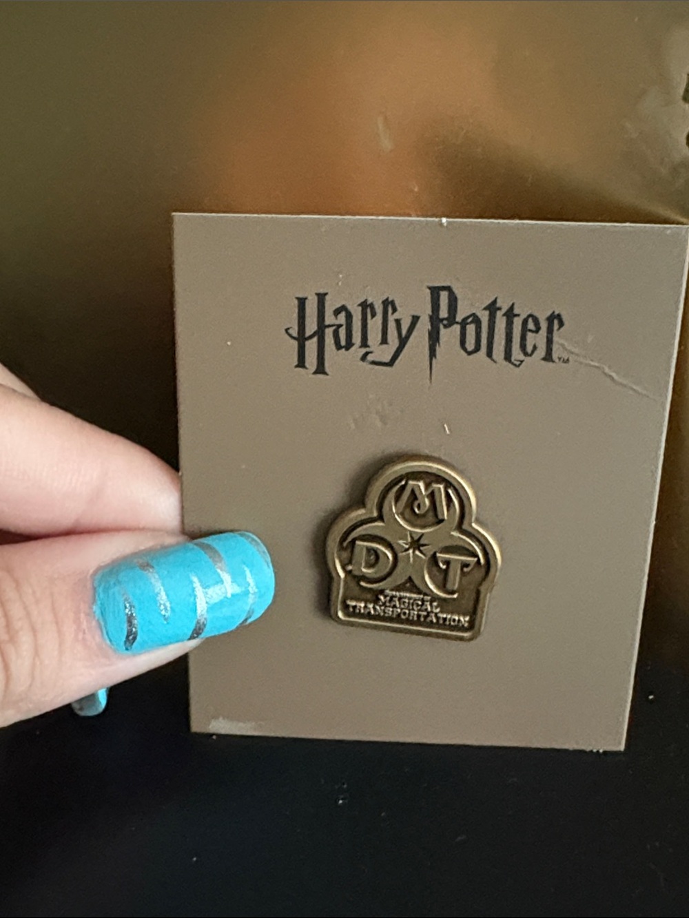 Wizarding World Gold Enamel Pin Backing Card
